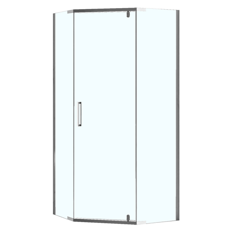 Душевое ограждение CS-22108 100x100x195cm прозр зак стекло 8мм,Easy clean, проф серебро, без поддона