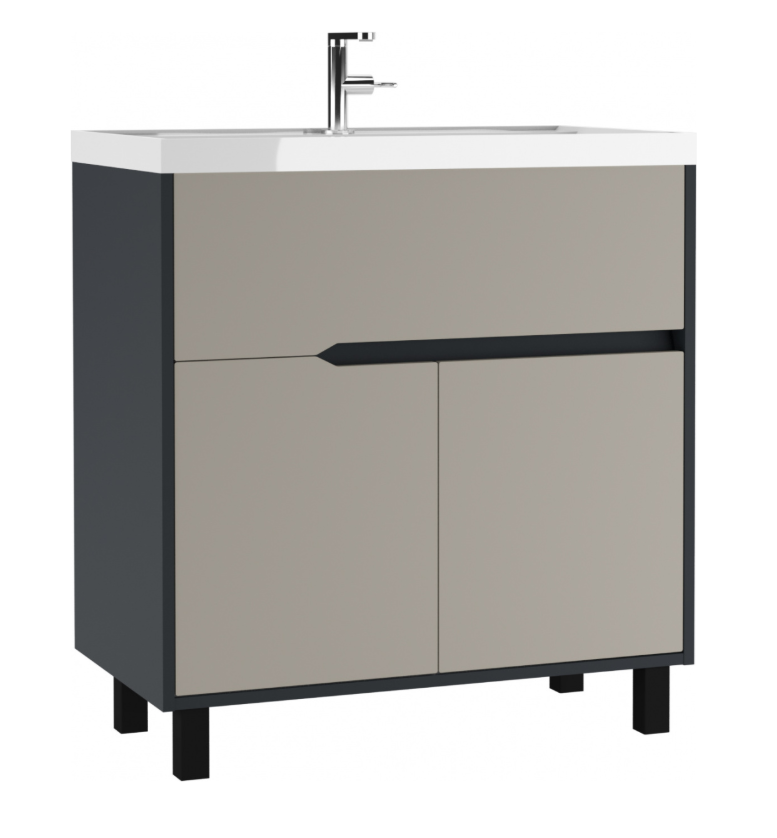 Тумба под ум. "Classica 80" Karat Серый тауп В1 Домино DK3213T