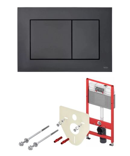 Система инсталляции для унитазов TECE Base K440407 с кнопкой смыва(клавиша черный мат)
