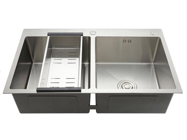 Мойка кухонная Gappo GS8350 78х50, с коландером, сатин