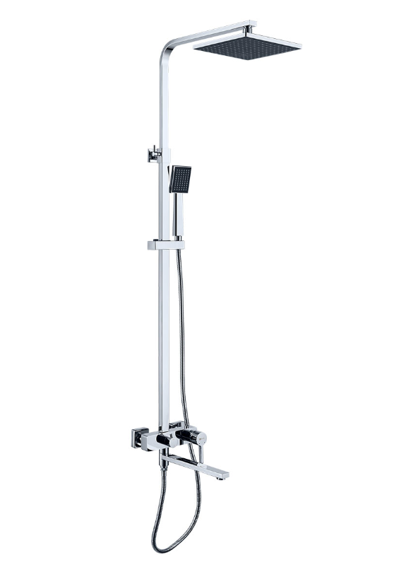 Смеситель для ванны с верх. душ. лейкой "Троп дождь", LM7004CS 1-ф.лейка, пов.излив 300мм, хр