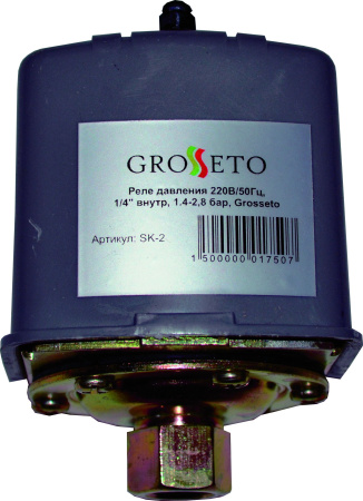 Реле давления 1/4"вн, 1,4-2,8 бар, 220В/50Гц, Grosseto