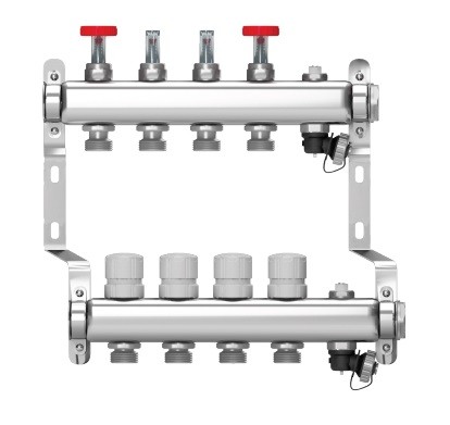 Коллекторная группа с расходомерами 3 в. 1"x3/4" НЕРЖ Wester MUFS