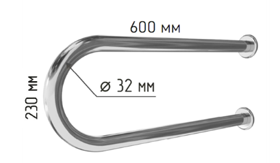 Поручень для раковины двухопорный 600мм Ø 32